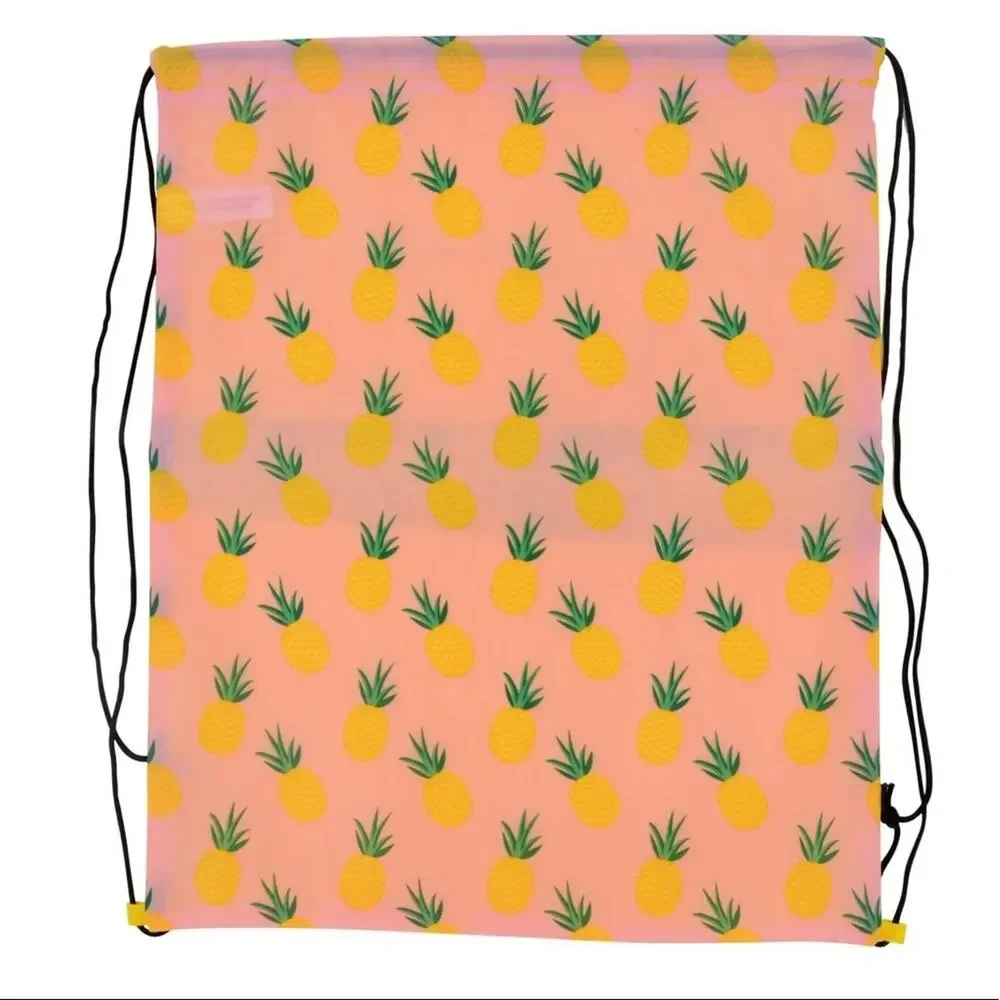Shein Peach Pink Pineapple Tropical Draw String Bag